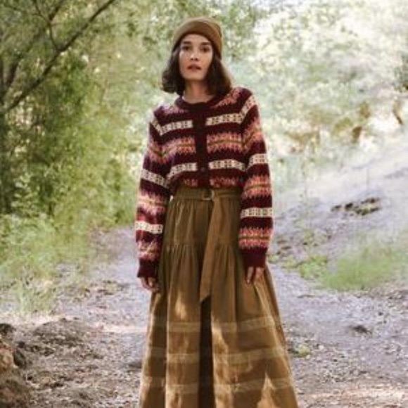The Great Loom Intarsia Stripe Cardigan Nwt Large